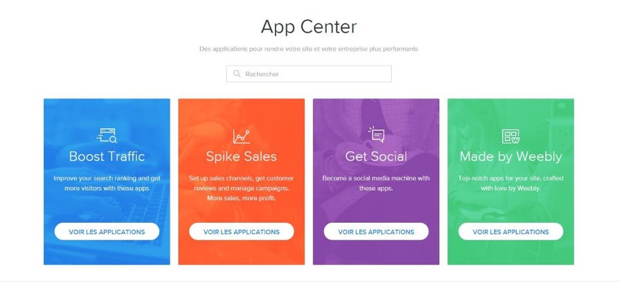 App Center de Weebly