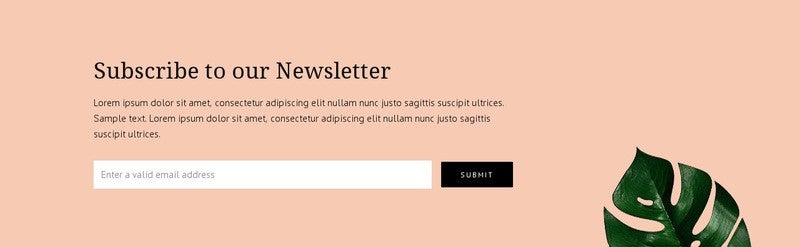 wix sign-up template for subscribing to a newsletter