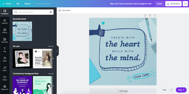 Canva Interface