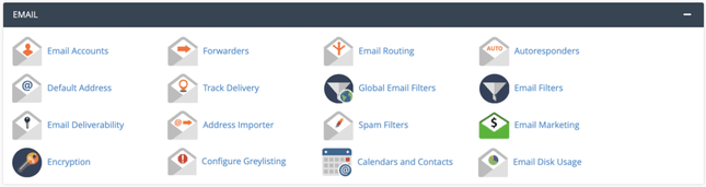 cPanel also controls aspects related to emails under Email Management.