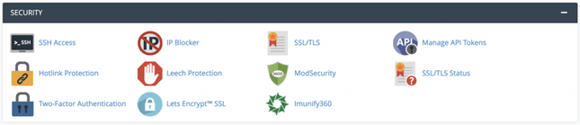 You can check and manage all the security settings in the Security section.