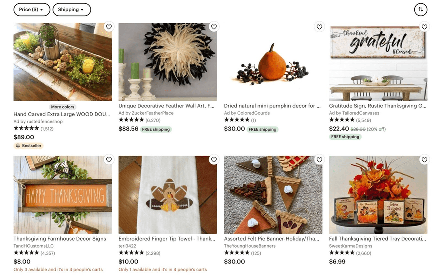 holiday themed homeware fall products