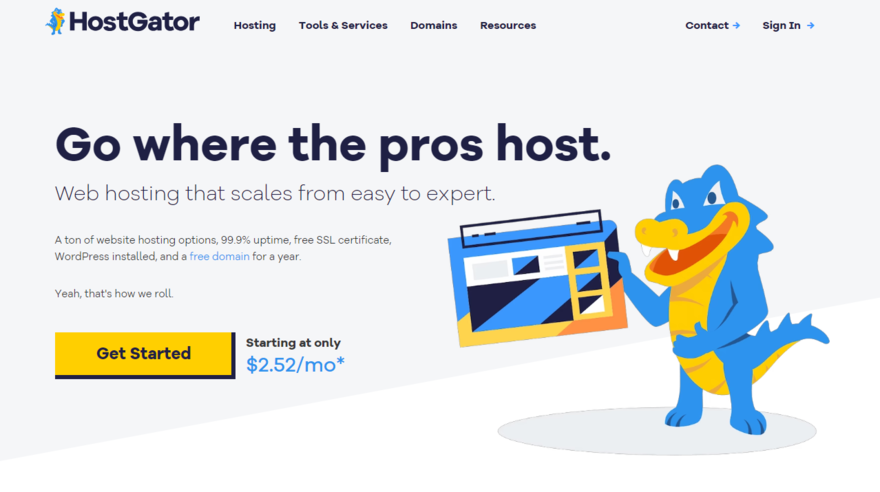 HostGator homepage