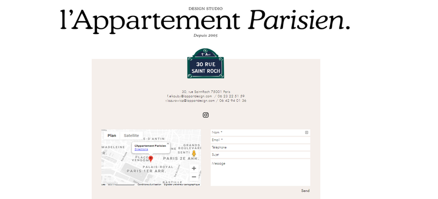 L'Appartment Parisien Contact