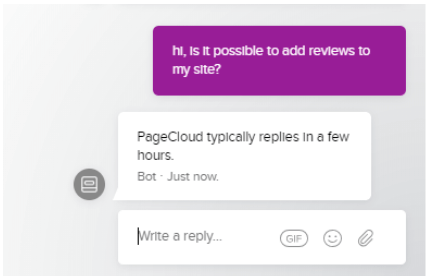 PageCloud chat box