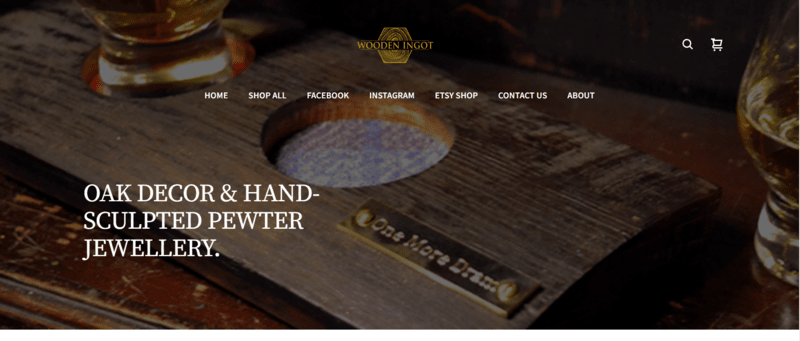 homepage of a woodworking website featuring an image of a coaster