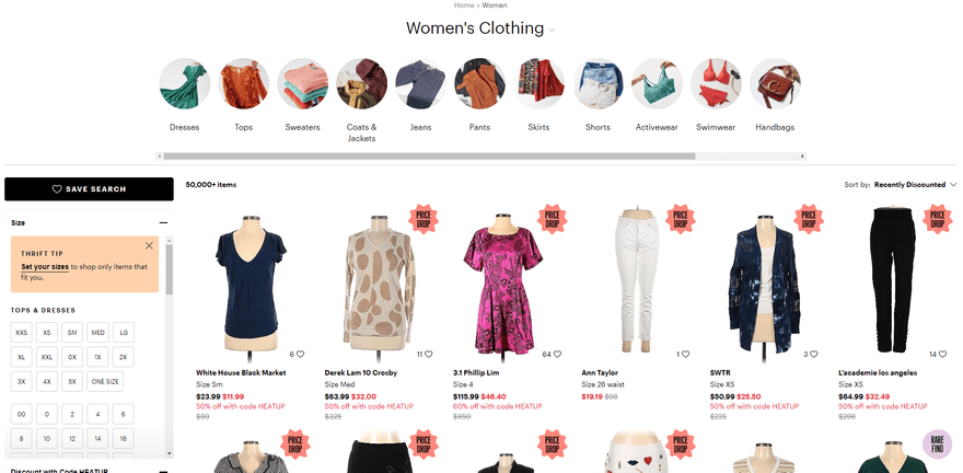 Women's Thrift Store Clothing