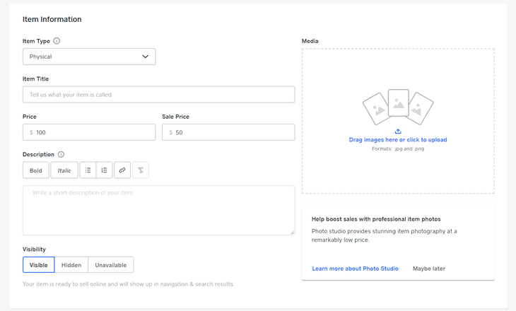 weebly ecommerce review product setup