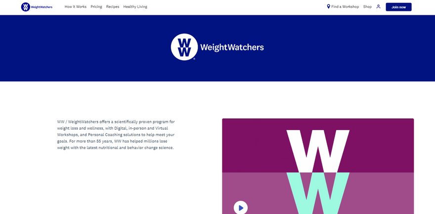 WW WeightWatchers website
